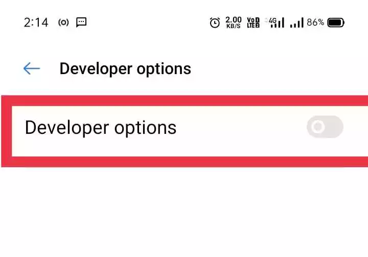 turn off developer option realme