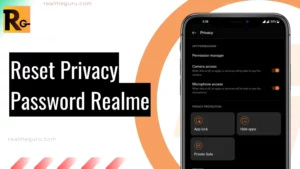 reset privacy password realme screenshot in te right with text on left