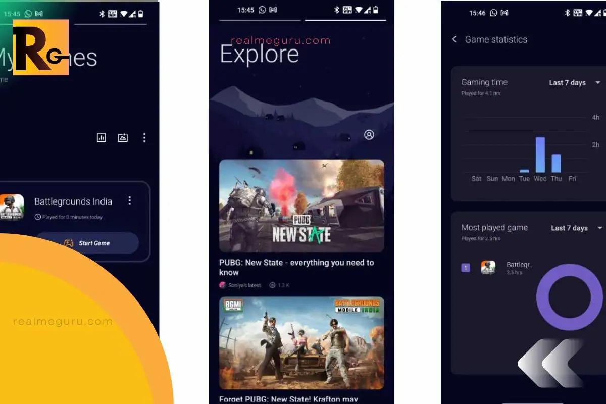 realme game space app screenshots of new verison
