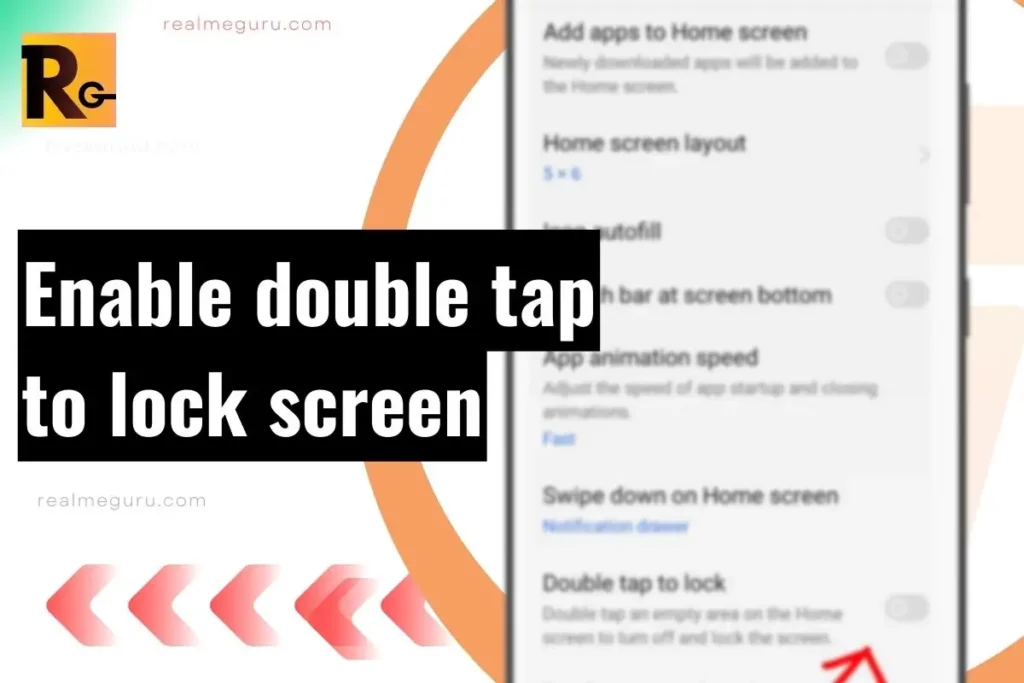 how to double tap to open screen in realme