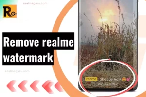 screenshot of realme watermark highlighted with overlay text to remove it