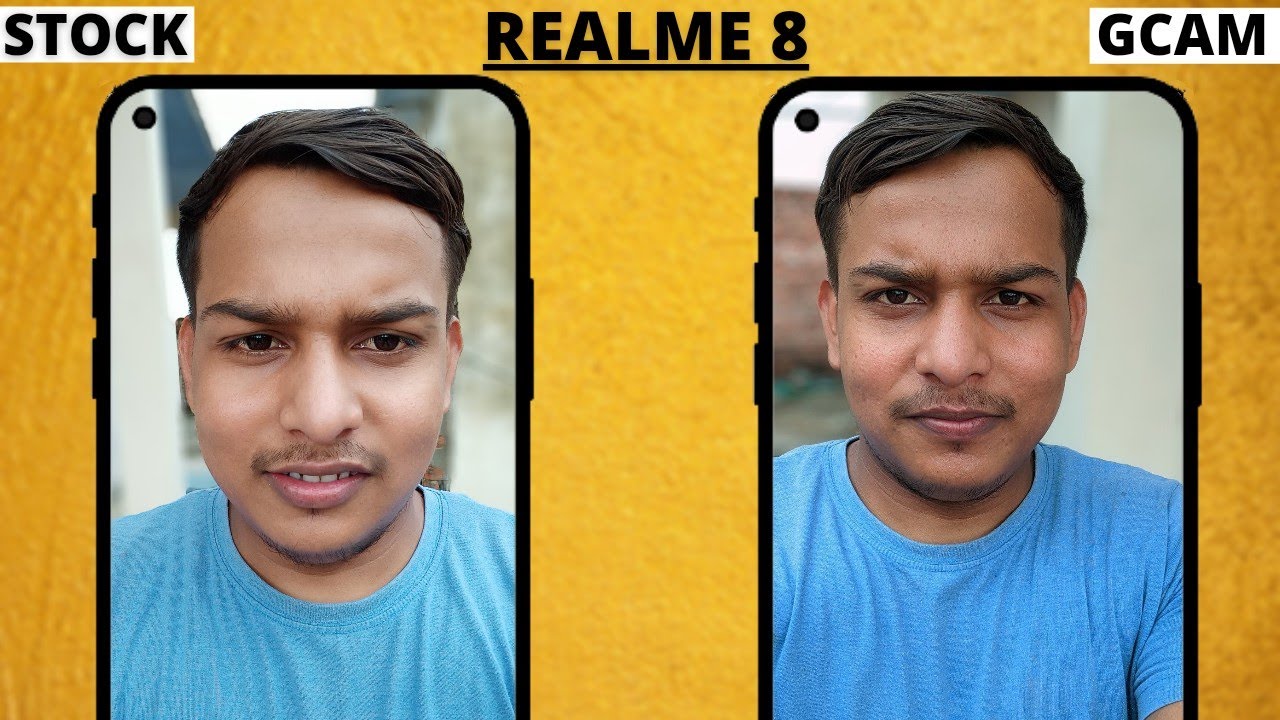 youtube thumbnail by a creator with difference between realme cam and realme gcam
