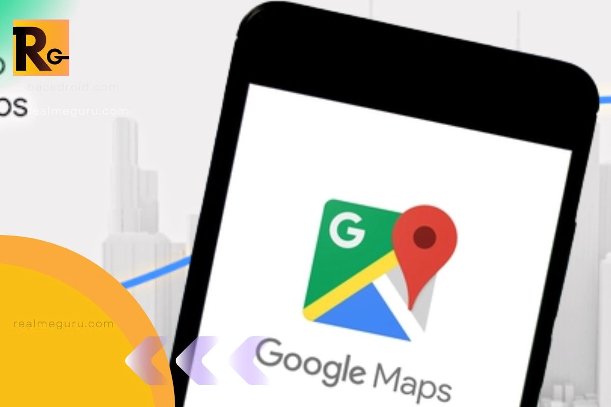 google maps app opened with googlemaps background thumbnail for realmeguru.com