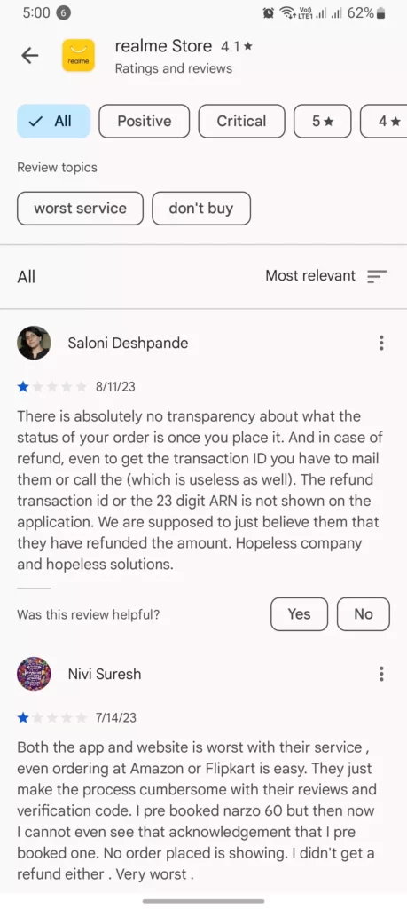 realme apk store rating on google play screenshot